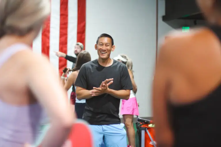 Pickleball players enjoying a game